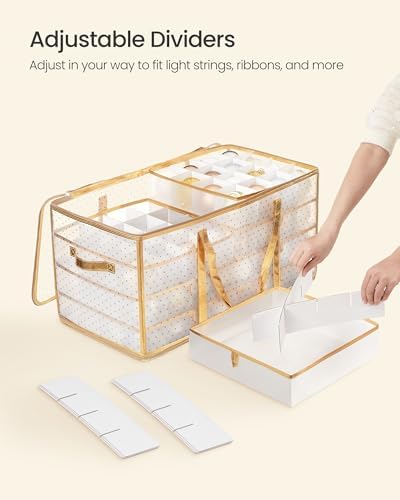 SONGMICS Large Christmas Ornament Storage Boxes, Set of 2, with 256 Slots - Image 4