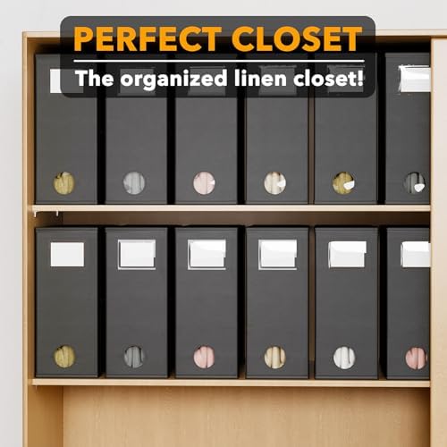 SpaceAid 12 Pack Bed Sheet Organizers and Storage, Foldable Sheet Organizer for Linen Closet, Set Folder Keeper with Window XL (Queen & King Size) Bedding Container (Black) - Image 5