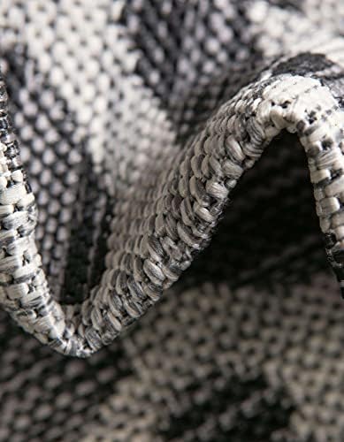 Unique Loom Outdoor Safari Collection Area Rug - Leopard (10' 8" Square, Light Gray/Gray) - Image 6