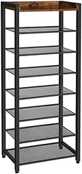 HOOBRO 8 Tier Shoe Rack, Large Capacity Shoe Storage for 14-16 Pairs, Sturdy Metal Shoe Shelf for Closet Entryway, Space Saving Shoe Organizer for Sneakers Heels, Rustic Brown BF48XJ01 by HOOBRO