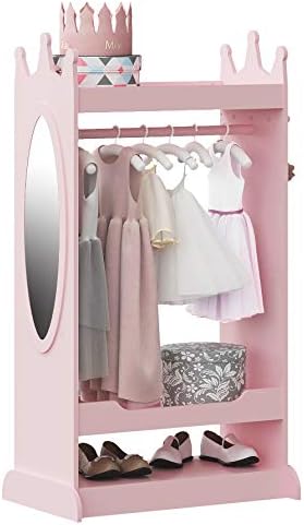 UTEX Kids Dress up Storage with Crown-Shaped Top and Mirror by UTEX
