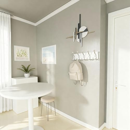 SKOLOO Creations White Solid Wood Wall Mounted Coat Rack, 5 Hooks, 16-7/8" Long - Kitchen, Mudroom, Entryway, Bathroom - Includes Mounting Hardware, Wall Coat Hanger, Towel Rack, Pack of 2 - Image 6