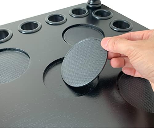Floor Pool Cue Rack Hold 8 Cue Sticks & Billiard Accessories. Corner Stand Pool Cue Holder Made of 100% Solid Hardwood. Provided Ball Rack Hook. CUE RACK ONLY (Black) - Image 3
