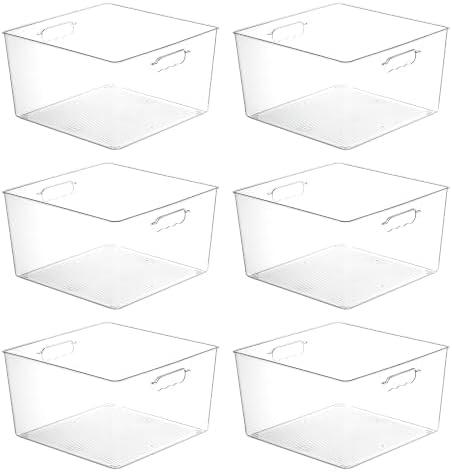 Vtopmart 6 Pack Extra Large Clear Storage Bins, 13x13 Cube Organizer by Vtopmart
