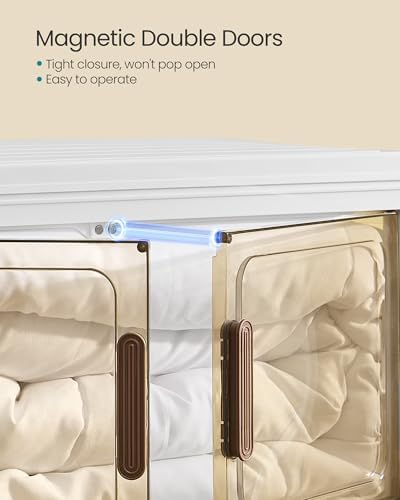 SONGMICS 48QT stackable storage bins with 1 Lid, 4-Tier Foldable Bins - Image 5