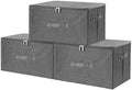 ANMINY Fabric Storage Bins with Zipper Lids, 18"x14"x10", Gray, 3 PCS by ANMINY