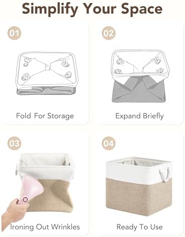 13x15x13 Inch Large Storage Bins with Cotton Rope Handles 6-Pack - Image 6