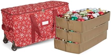 Covermates Rolling Adjustable Ornament Storage Bag, 25.5"W x 13"D x 12.5"H by Covermates