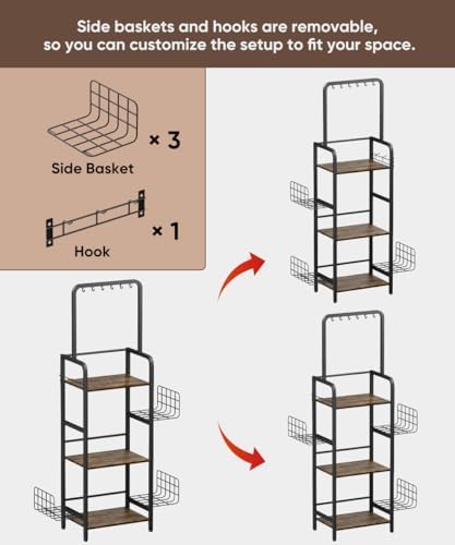 3-Tier Tall Purse Organizer Rack Stand, Bag Storage Holder, Black - Image 4