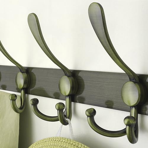 Dseap Coat Rack Wall Mount - 38” Long 10-Tri-Hooks Heavy Duty Coat Hanger Rail Wall Hooks for Hanging Coats Hats Clothing Clothes Purse Mudroom Entryway, Bronze, Pack of 2 - Image 5