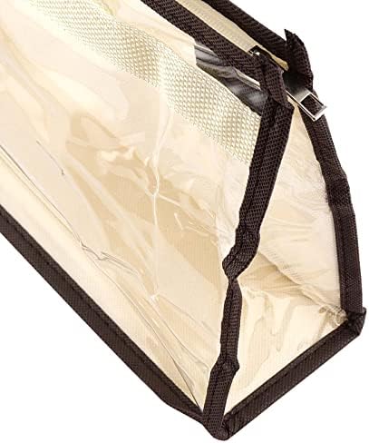 18 Pack 3 Sizes Clear Handbag Storage, Clear Purse Protector Bag with Zipper and Handle Purse Storage Dust Bags for Closet, Beige and Transparent - Image 3