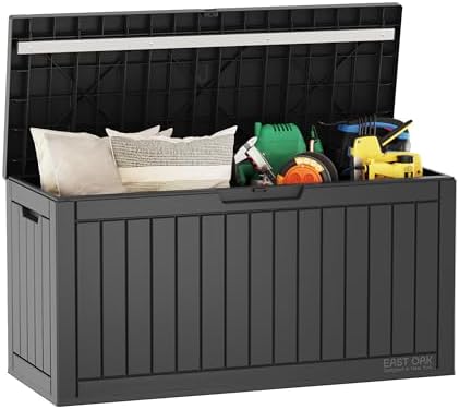EAST OAK Outdoor Storage Box, 60 Gallon Deck Box Indoor and Outdoor Use, Black by EASTOAK