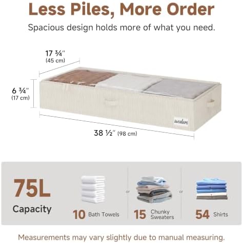 StorageWorks 7 Inch Low Profile Under Bed Storage Containers with Clear Lid - Image 2