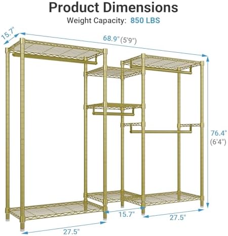 VIPEK Classic V6 Wire Garment Rack, Dynamic Closet System Adjustable - Image 4
