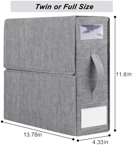 4 Pack Foldable Sheet Organizers for Linen Closet - Twin/Full Size Duvet Cover Set, Grey - Image 5