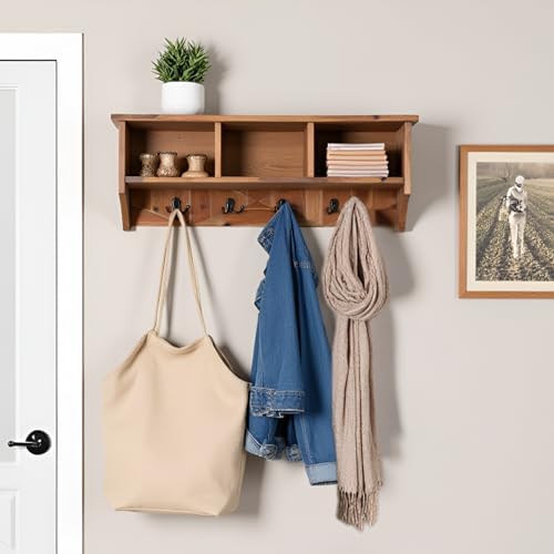 Alaterre Furniture Revive Wall Mounted Coat Rack, Natural, 36”x9”x14” - Image 6