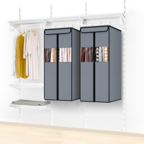 Zilink Suit Bags for Closet Storage Hanging Garment Bag 40 in, Grey, 2 Pack - Image 6