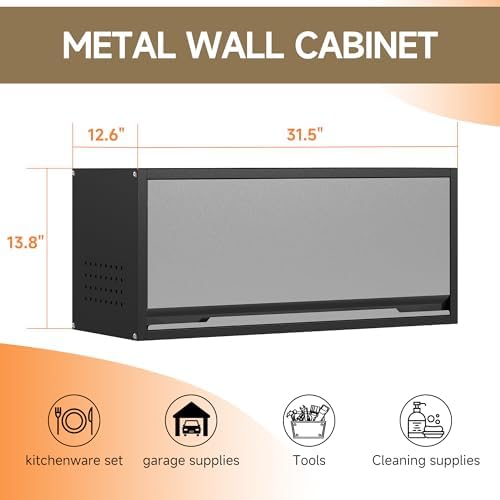 Coolsun Metal Wall Cabinet, 12.6" H Garage Wall Cabinet with Up-Flip Door - Image 3