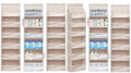 Over Door Organizer with 6 Extra Large Pockets 12 Side Pockets, Sturdy Closet Storage Rack, Hanging Storage Organizer with Clear Window for Shoes, Diaper, Bedroom, Bathroom, Beige, 6-Pack by Unknown