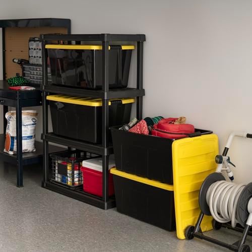 IRIS USA 4-Pack 94 Quart Storage Bins with Lids, Black/Yellow - Image 4