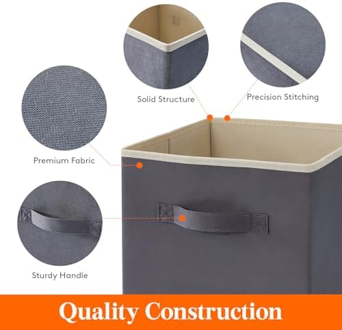Lifewit Storage Cubes, 11 Inch Organizer Bins, 18L Gray, 16 Packs - Image 3