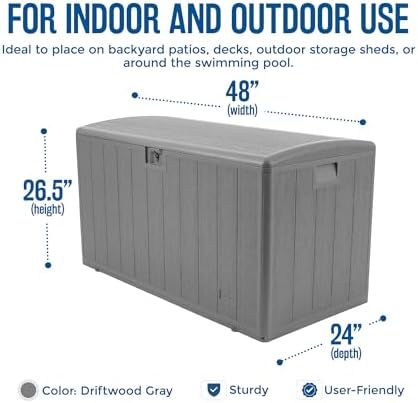 Plastic Development Group Outdoor Storage Deck Box, Soft Closure, 105 Gallon, Gray - Image 2