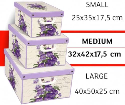 Set of 2 Storage Boxes with Lids - Large Cardboard Clothes Boxes 32 x 42 x 17.5 cm - Robust, Easy to Assemble, with Carry Handles - Perfect for Wardrobe & Season Change Veichen - Image 7