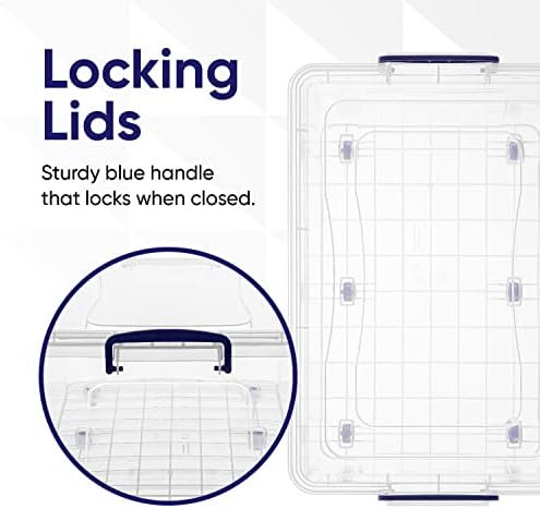 Superio Storage Containers With Wheels (3 Pack), Stackable Large Storage Containers With Lids, Durable Latches (32 Qt) - Image 6