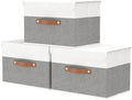 OUTBROS Storage Box with Lids, 17.7x11.8x11.8 inch (White/Grey, 3-Pack) by OUTBROS