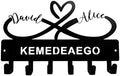 Personalized Family Name Metal Wall Hook Rack – Custom Coat Key Holder with Heart Infinity Design – Rustic Home Entryway Organizer for Jackets, Hats, Bags (Black) by Unknown