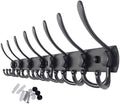 WEBI Coat Rack Wall Mount Long,8 Tri Hooks for Hanging Coats,30 inch Hook Rack Rail,Coat Hanger Wall Mounted for Clothes,Jacket,Hat,Black by WEBI