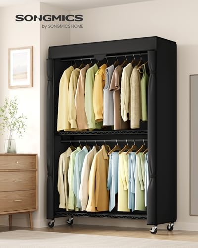 SONGMICS Clothing Rack, Heavy-Duty Garment Rack, Adjustable Storage Shelves - Image 2