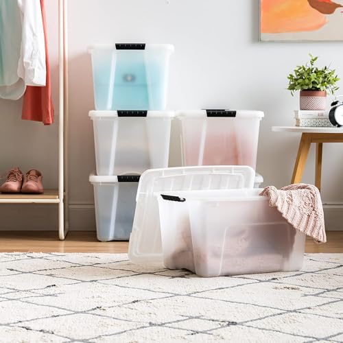 IRIS USA 6-Pack 40 Quart Storage Bins with Lids, Pearl - Image 5