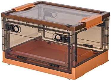 Ergocar Foldable Storage Boxes, Large Plastic Storage Boxes with Lid, Stackable Organiser, Wardrobe Storage Organiser, Grocery Storage, for Bedroom, Wardrobe, Office, Garage by Ergocar
