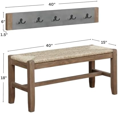 Alaterre Furniture Newport Coat Hook, Concrete Gray - Image 3