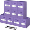 Storage Bins,11" Cube Storage Bin with Labels,10pcs,Purple by Anyoneer