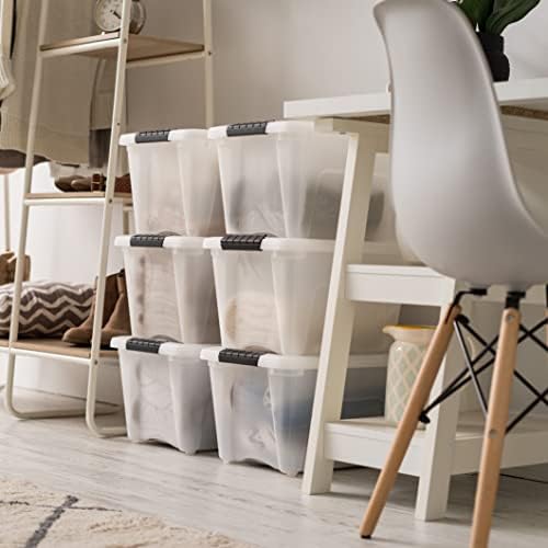 IRIS USA 6-Pack 19 Quart Storage Bins with Lids, Pearl - Image 6