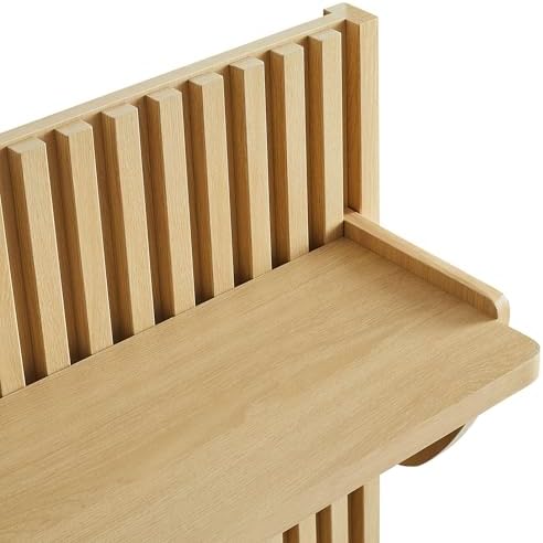 Modway Render Modern Fluted Wood Coat Rack Panel in Light Oak with Shelf and Hooks – Wall-Mounted Entryway Organizer for Hallway, Mudroom, or Foyer - Image 7