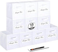 13x13x13 storage cube bins (Set of 10) Fabric storage cubes with 10 Labels Window Cards & a Pen, storage cubes 13x13, Collapsible 13 inch cube storage bins, Cubby Organizer Boxes, White by Artsdi