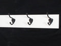 White Coat Rack with Oil Rubbed Bronze Hat & Coat Style Hooks (15" x 3.5" with 3 hooks) by PEG+AND+RAIL