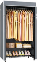 ULIFHOME H5C Clothes Rack with Cover, Covered Clothing Rack Heavy Duty by UlifHome