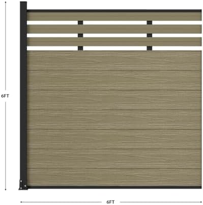 6x6 FT Wood Composite Privacy Fence Panel,Semi-Enclosed Outdoor AC Unit Cover,Trash Can Barrier | Weatherproof, Easy Installation, Durable Composite Fencing (Antique Wood with 1 Post) - Image 3