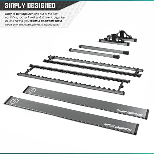 Savior Equipment Fishing Rod Rack Holder Organizer, 24-48 Slots to Hold Fresh Salt Water Spinning Rods & Reel Combo, Lightweight Aluminum Vertical Fish Pole Garage Storage Ground Display Stand - Image 6