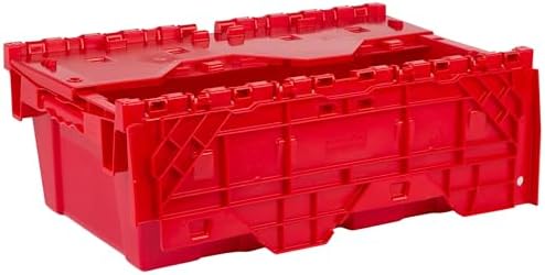 HE HUDSON EXCHANGE 19.6x11.6x7.3” (5 Pack, 3.7 Gallon) Tote with Attached Lid, Red - Image 4