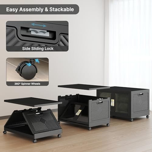 272QT Stackable Storage Bins with Lids, 68Gal Foldable Storage Cabinets - Image 6