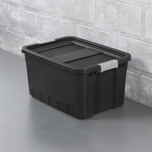 Sterilite Stacker Tote with Latching Lids for Garage, 19 Gallon, 12-Pack - Image 4