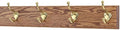 PegandRail Solid Oak Coat Rack with Solid Brass Hat and Coat Style Hooks - Made in The USA (Chestnut, 20" x 3.5" with 4 hooks) by PEG+AND+RAIL