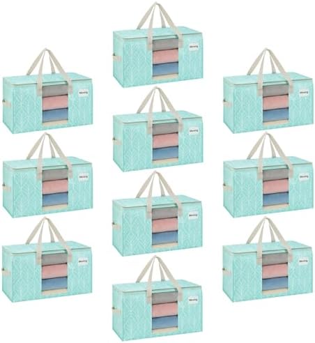 VENO Moving Bags, Wide Open Top, Clear Window, Evergreen, 10 Pack by Veno