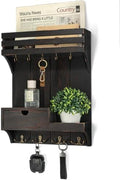 Rebee Vision Key Holder Wall Mount with Shelf for Entryway,Distressed Black by REBEEVISION