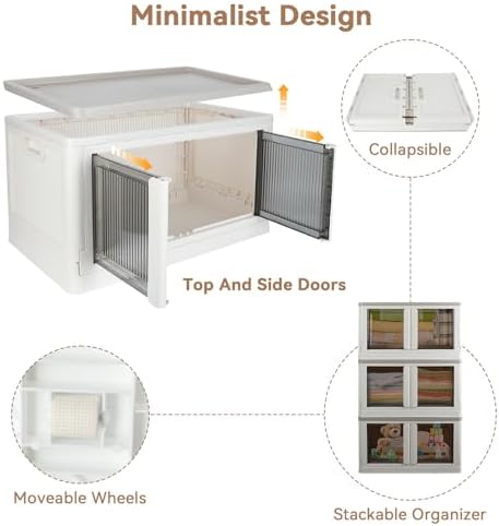 Storage Bin, Cabinet with Lids, Extra Large, Useful Box, 19 Gallon (72L) Capacity, Foldable, Plastic, Underbed or Countertop Use, Excellent Home Organizer - Image 6